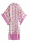 Boho Kimono Mid-length Pink Floral