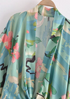 Cropped Boho Kimono Green Floral