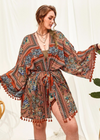 Nice Fringe Boho Kimono Earthy Colours