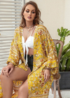 Boho Summer Kimono Yellow Floral