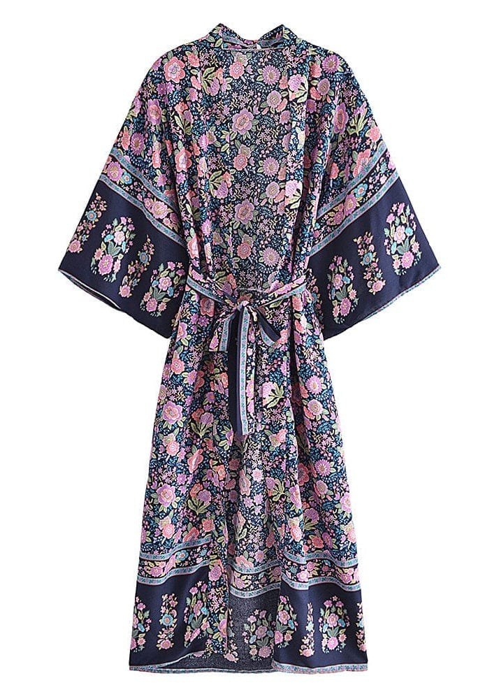 Beautiful Floral Boho Belted Kimono