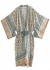 Gorgeous Blue Floral Boho Kimono