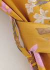 Pretty Yellow Floral Belted Kimono