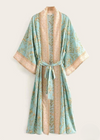 Long Floral Boho Pale Blue Kimono