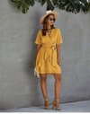 Yellow Mini Dress with Polka dots