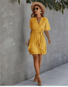 Yellow Mini Dress with Polka dots